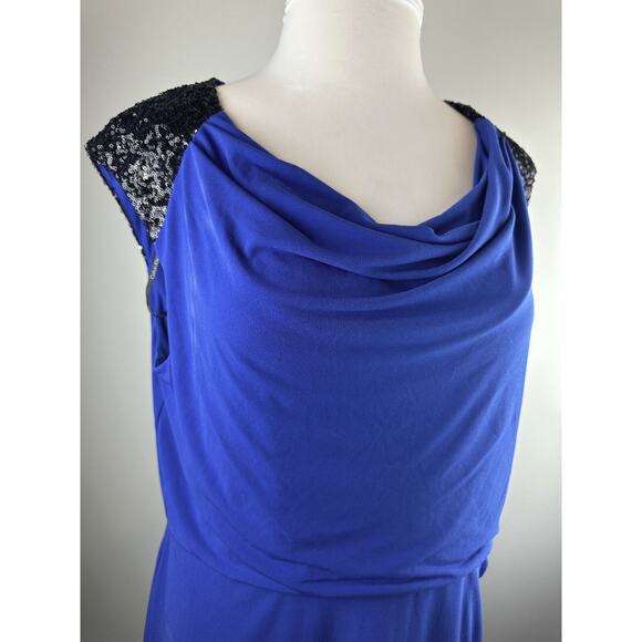 NWT Calvin Klein Atlantis Royal Blue Sheath Dress Sequin Stretch Plus Size 18W - Picture 14 of 16